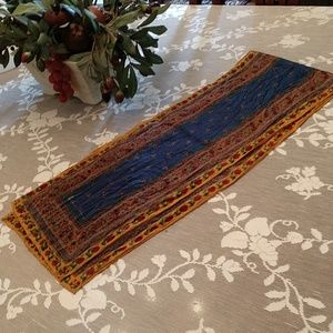 Anne Klein Silky Blue & Gold Oblong Scarf